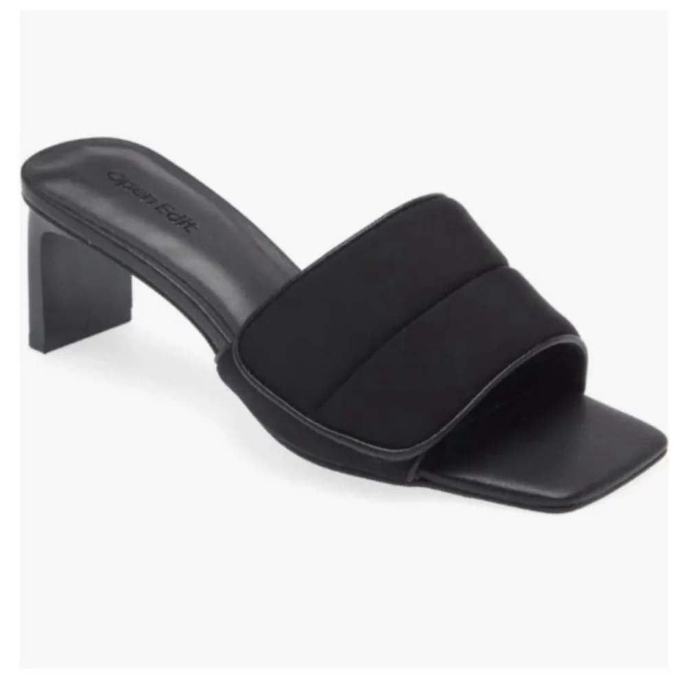 Open Edit Cava Slide Sandal Sz 7 Black NEW